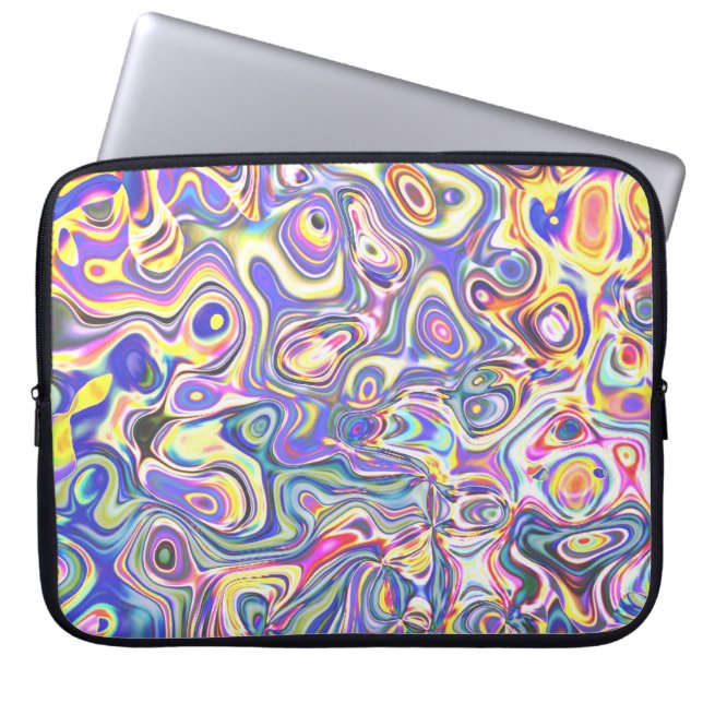 Amethyst Multicolor Amoeba Pattern Laptop Sleeve (Front)