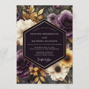 Amethyst Ochre Baroque Wedding Invitation