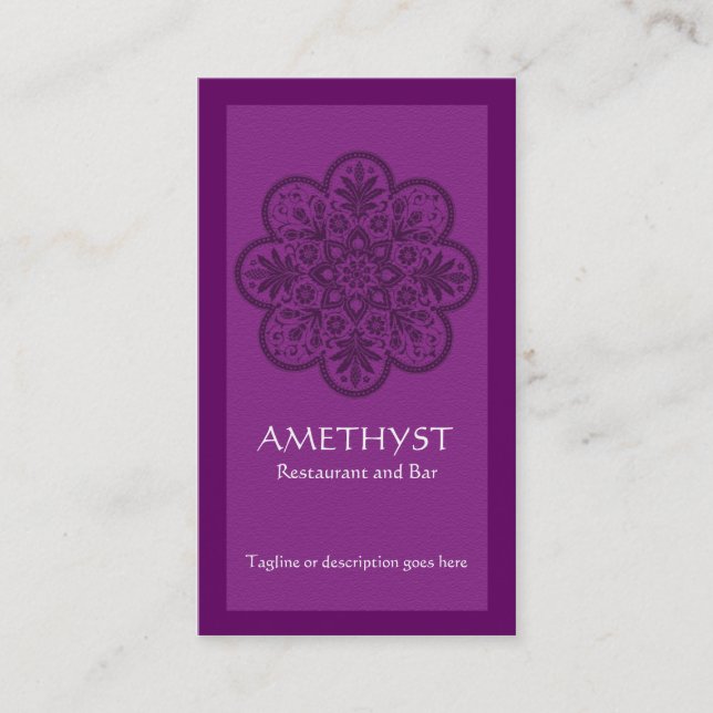 Amethyst Ornament Business Card (Front)