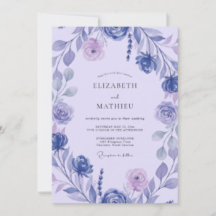 Amethyst Painted Petal Wedding Invitation