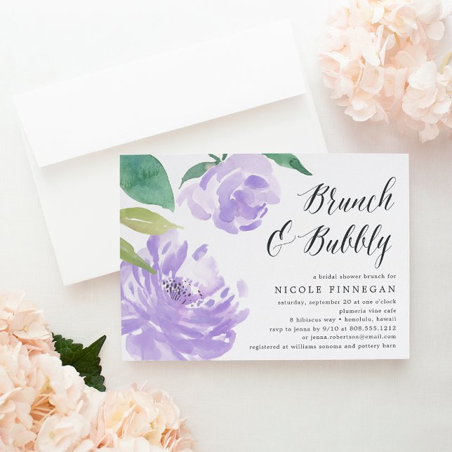 Amethyst Peony | Bridal Shower Brunch Invitation (Creator Uploaded)