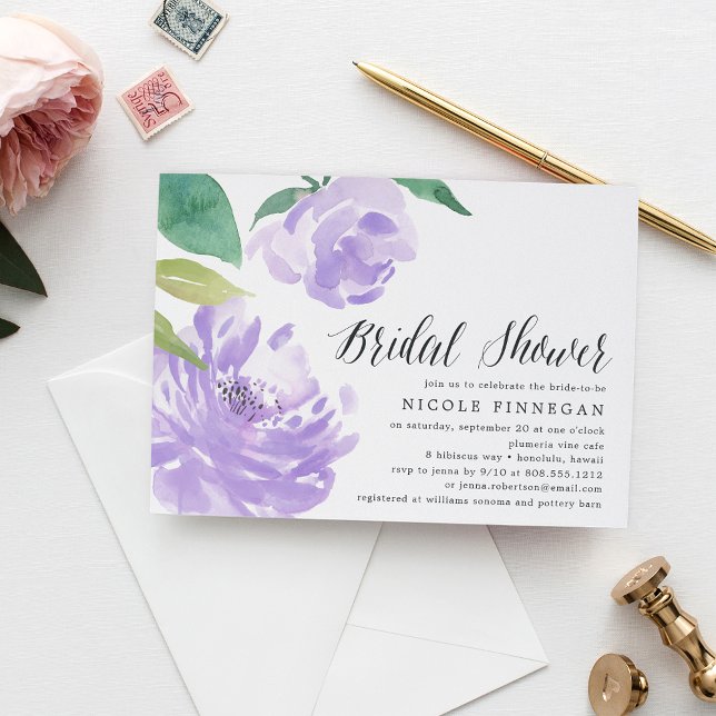 Amethyst Peony | Bridal Shower Invitation (Creator Uploaded)