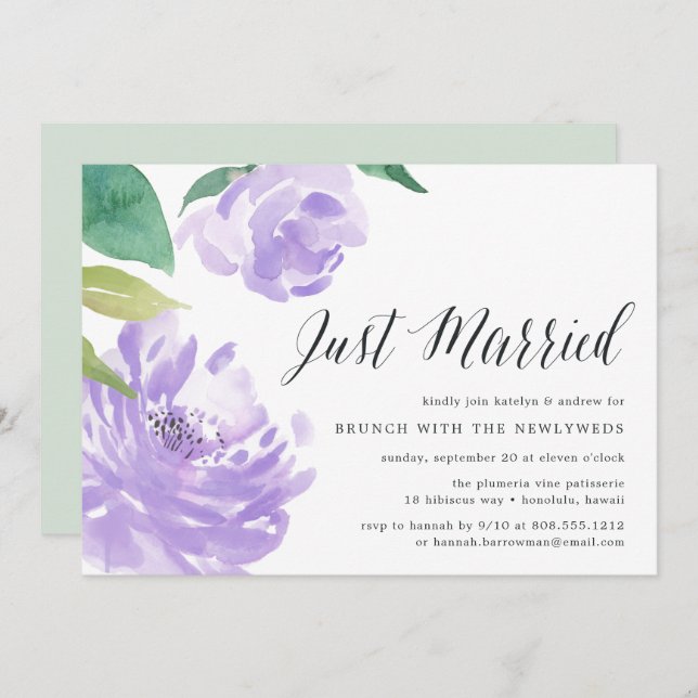 Amethyst Peony | Post Wedding Brunch Invitation (Front/Back)