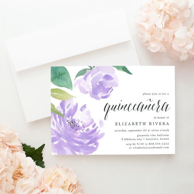 Amethyst Peony | Quinceanera Invitation (Creator Uploaded)