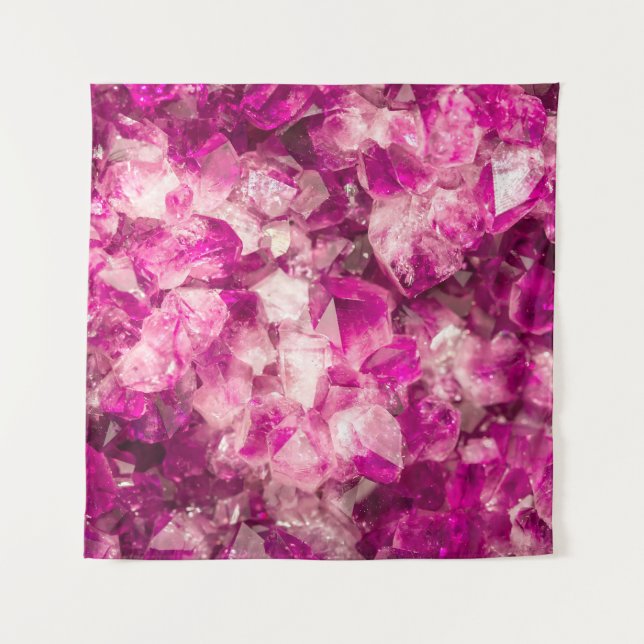 Amethyst Pink Crystal Seamless Texture. Tapestry (Front)