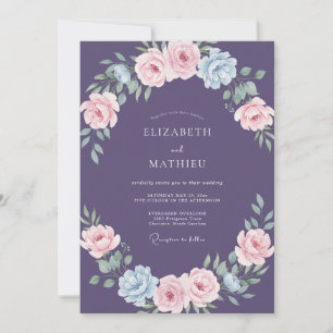 Amethyst Pink Watercolor Wedding Invitation