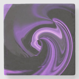Amethyst Purple Abstract Heart Stone Coaster