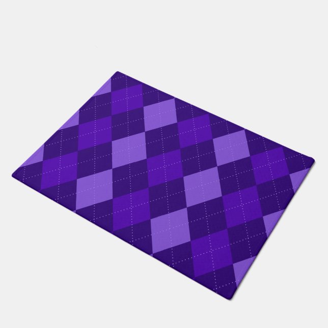Amethyst Purple Argyle Doormat (Angled)
