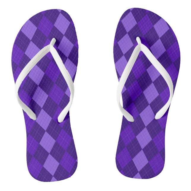 Amethyst Purple Argyle Jandals (Footbed)