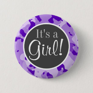 Amethyst Purple Camo; Camouflage 6 Cm Round Badge