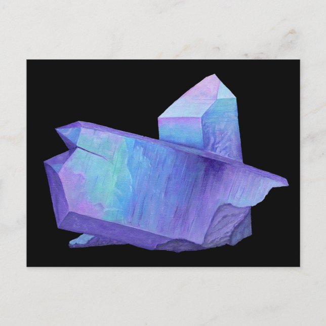 Amethyst purple crystal angel aura quartz geode postcard (Front)