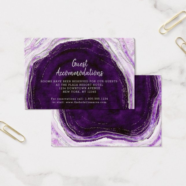 Amethyst Purple Geode Accommodations Insert Card (Office)