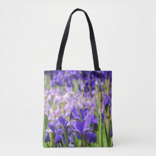 Amethyst Purple Irises Garden Tote Bag