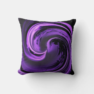 Amethyst Purple Island Wave Throw Pillow