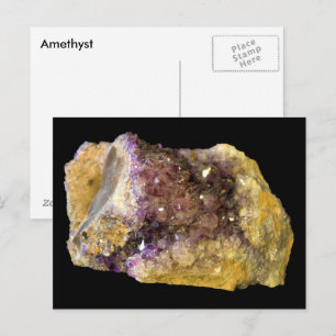 Amethyst Purple Mineral Rock Nature Photography Postcard