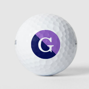 Amethyst Purple Navy Blue 2 Tone Diag Monogram Golf Balls