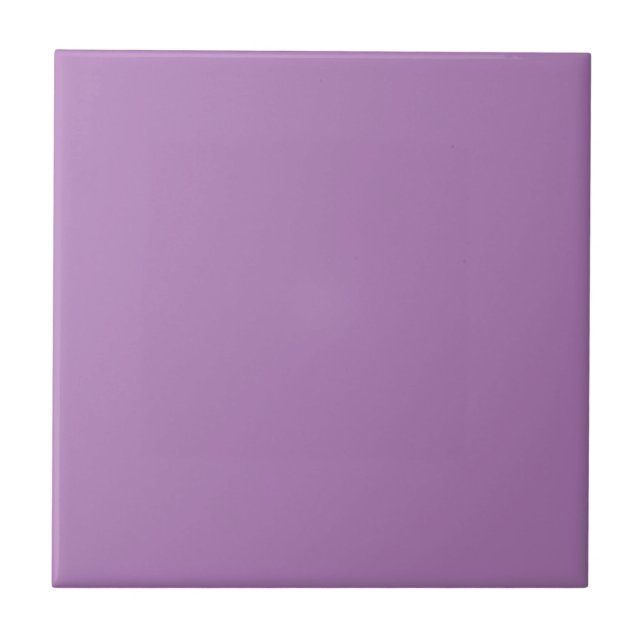 Amethyst Purple Personalised Plum Colour Backgroun Tile (Front)