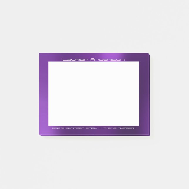 Amethyst Purple Plum Office Custom Personalised Post-it Notes (Front)