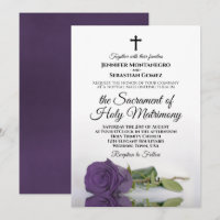 Amethyst Purple Rose Chic Modern Catholic Wedding