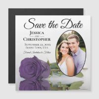 Amethyst Purple Rose Save The Date Photo Magnet
