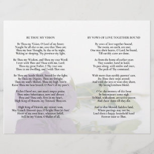 Amethyst Purple Rose Wedding Program Insert - Full