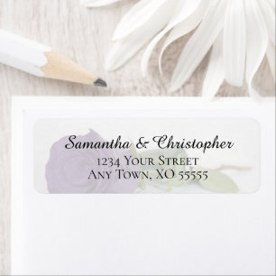 Amethyst Purple Rose Wedding Return Address