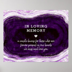 Amethyst Purple & Silver In Loving Memory Sign