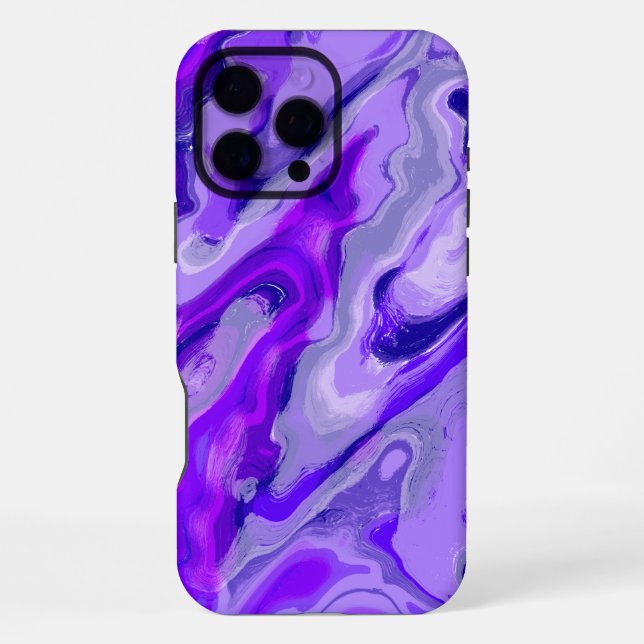 Amethyst Purple Violet Colourful Abstract Marble iPhone Case (Back)
