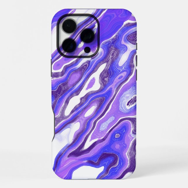 Amethyst Purple Violet Colourful Abstract Marble T iPhone Case (Back)