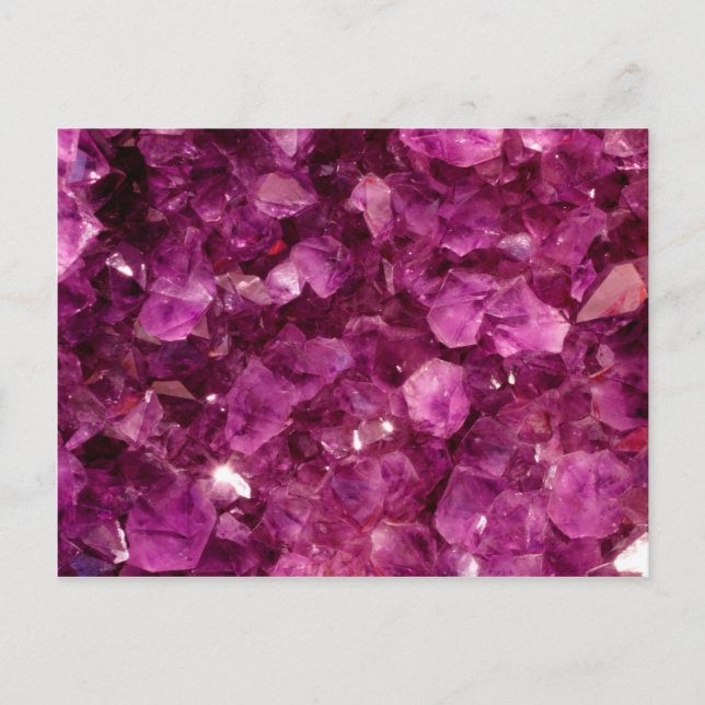 Amethyst Quartz Crystal Purple Precious Stones Postcard (Front)