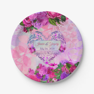 Amethyst Raspberry Wedding Paper Plate