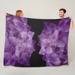 Amethyst Raw Stones Fleece Blanket