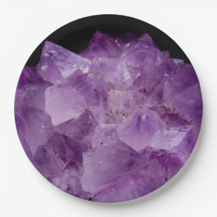Amethyst Raw Stones  Paper Plate