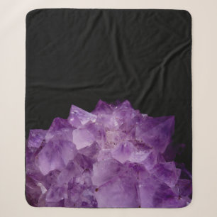 Amethyst Raw Stones Sherpa Blanket