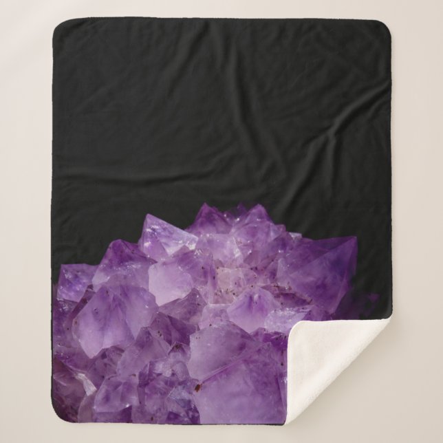 Amethyst Raw Stones  Sherpa Blanket (Front)