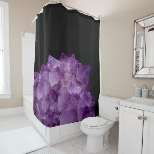 Amethyst Raw Stones Shower Curtain