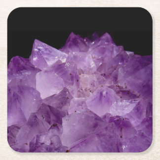 Amethyst Raw Stones Square Paper Coaster