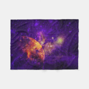 Amethyst Sky, Golden Planet n Nebula Baby Blanket