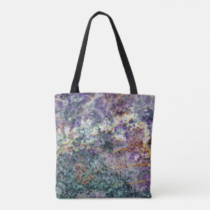 amethyst stone texture pattern rock gem mineral am tote bag