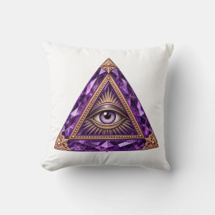 Amethyst Vault Eye Throw Pillow