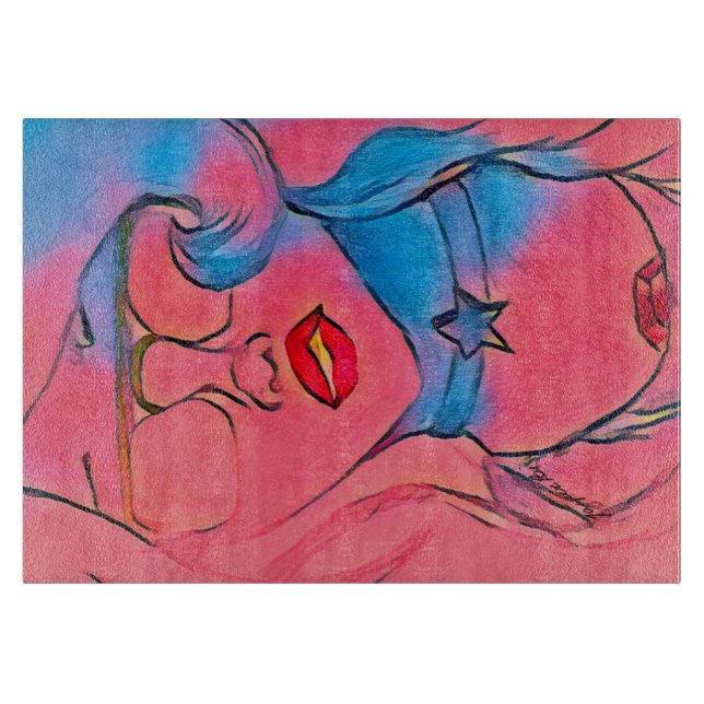 Amethyst Vibes Edition 1 Glass Art Cutting Board (Front)