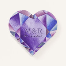 Amethyst Watercolor Heart 33rd Wedding Anniversary