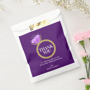 Amethyst wedding anniversary ring thank you purple favour bags