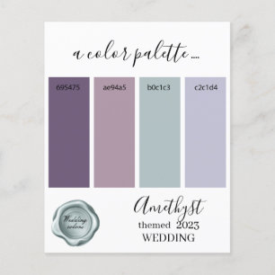 Amethyst Wedding colours Palette Card 2023