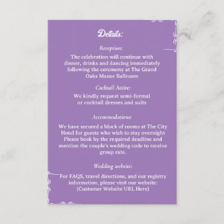 ​Amethyst & White Botanical Enclosure Card