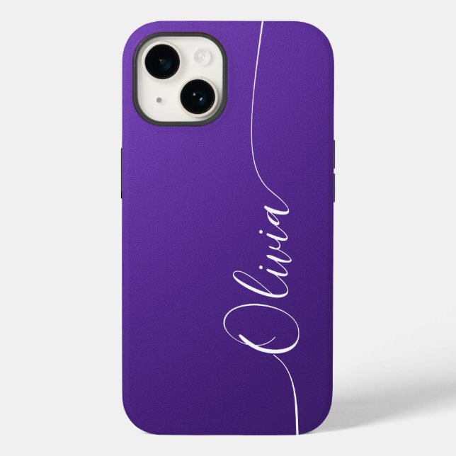 Amethyst White Elegant Calligraphy Script Name Case-Mate iPhone Case (Back)
