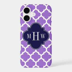 Amethyst White Moroccan #5 Navy 3 Initial Monogram