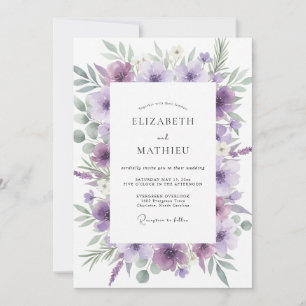Amethyst Wildflower Wedding Invitation