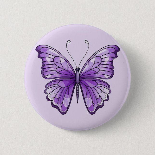 Amethyst Wings 6 Cm Round Badge (Front)