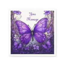 Amethyst Wings Paper Napkins, Standard Cocktail